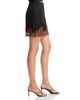 Aqua Aqua Lace Trim Satin Mini Skirt - 4