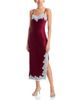 Aqua Aqua Lace Trim Satin Slip Dress - 1