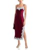 Aqua Aqua Lace Trim Satin Slip Dress - 2