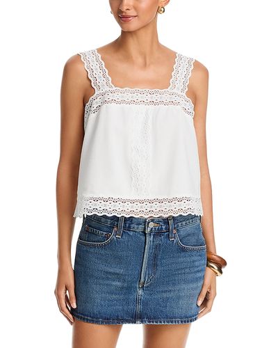 Aqua Aqua Lace Trim Square Neck Top