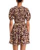 Aqua Aqua Leaf Print Puff Sleeve Smocked Mini Dress - 4
