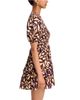 Aqua Aqua Leaf Print Puff Sleeve Smocked Mini Dress - 5