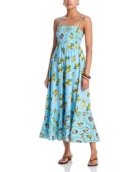 Aqua Aqua Lemon Flower Maxi Dress