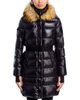 Aqua Aqua Long Belted Puffer with Faux Fur Trimmed Hood - 3