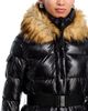 Aqua Aqua Long Belted Puffer with Faux Fur Trimmed Hood - 6
