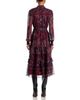 Aqua Aqua Long Sleeve Paisley Border Dot Midi Dress - 4