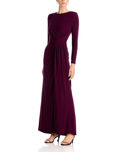 Aqua Aqua Long Sleeve Ruched Maxi Dress