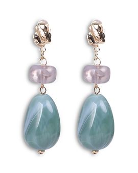 Aqua Aqua Marbled Stone Drop Earrings