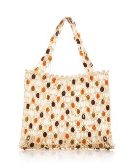 Aqua Aqua Medium Beaded Tote Bag