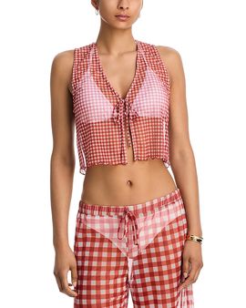 Aqua Aqua Mesh Cover Up Top