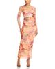 Aqua Aqua Mesh Long Sleeve Midi Dress - 1