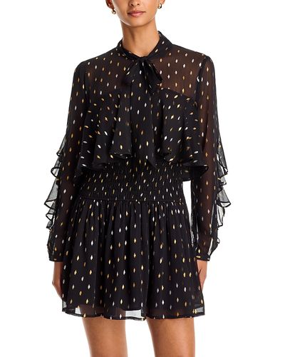 Aqua Aqua Metallic Dot Cape Mini Dress