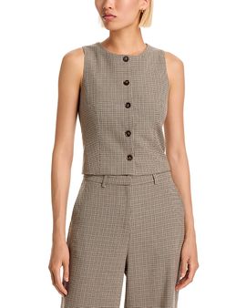 Aqua Aqua Mini Check Button Front Vest