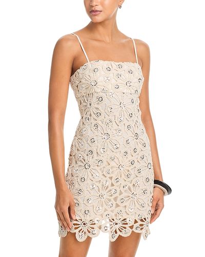 Aqua Aqua Mirror Crochet Mini Dress