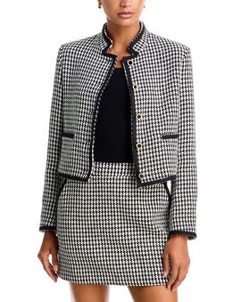 Aqua Aqua Mixed Houndstooth Button Front Jacket