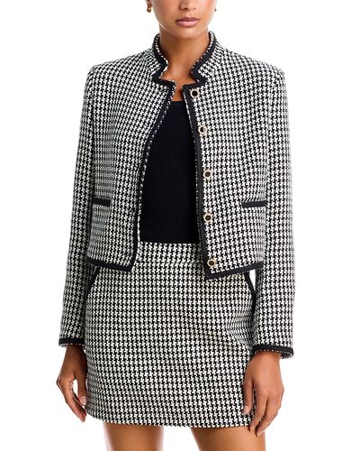 Aqua Aqua Mixed Houndstooth Button Front Jacket