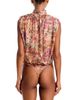 Aqua Aqua Mock Neck Mesh Blouson Bodysuit - 3