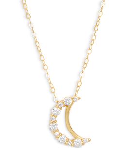 Aqua Aqua Moon Pendant Necklace, 15-17