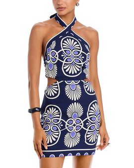 halter poplin dress Tie Halter Neck A-Line Poplin Midi Dress – shopaleena main image 1