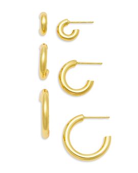 Aqua Aqua Multi Size C Hoop Earrings, Set of 3