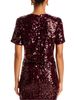 Aqua Aqua Paillette Sequin Cropped Tee - 2