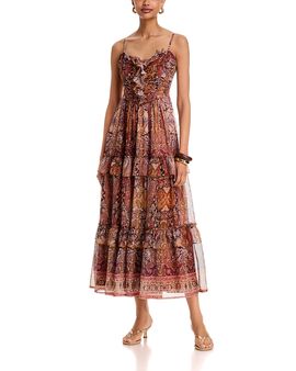 Aqua Aqua Paisley Border Midi Dress