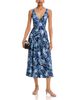 Aqua Aqua Paisley Print V Neck Drop Waist Midi Dress - 2