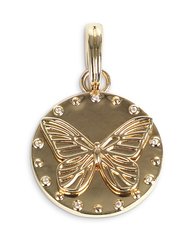 Aqua Aqua Pave Butterfly Disc Charm