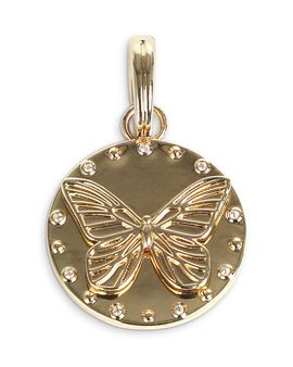 Aqua Aqua Pave Butterfly Disc Charm