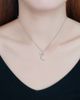 Aqua Aqua Pave Cubic Zirconia Moon & Star Charm Necklace in Sterling Silver or 18K Yellow Gold Plated Sterling Silver, 16-18L - 2