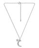 Aqua Aqua Pave Cubic Zirconia Moon & Star Charm Necklace in Sterling Silver or 18K Yellow Gold Plated Sterling Silver, 16-18L - 3