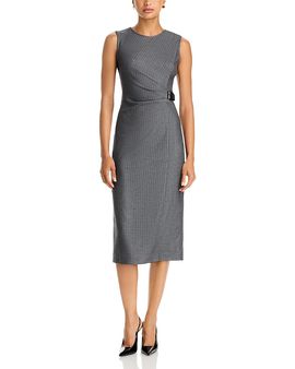 Aqua Aqua Pinstripe Sleeveless Midi Dress