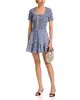 Aqua Aqua Plaid Short Sleeve Smocked Top - 2