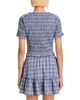 Aqua Aqua Plaid Short Sleeve Smocked Top - 3