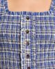 Aqua Aqua Plaid Short Sleeve Smocked Top - 4