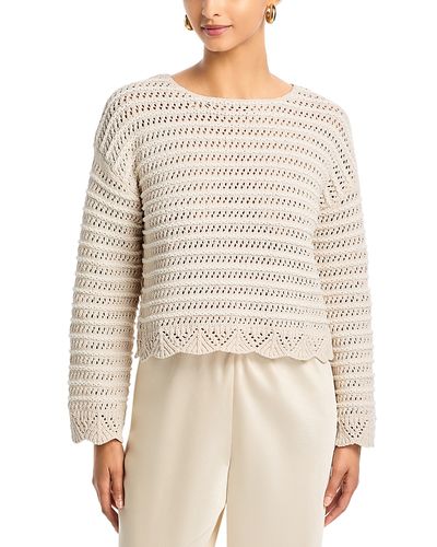 Aqua Aqua Pointelle Crewneck Sweater