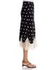 Aqua Aqua Polka Dot Lace Trim Midi Skirt - 4