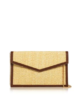 Aqua Aqua Raffia Envelope Bag