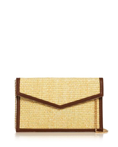 Aqua Aqua Raffia Envelope Bag