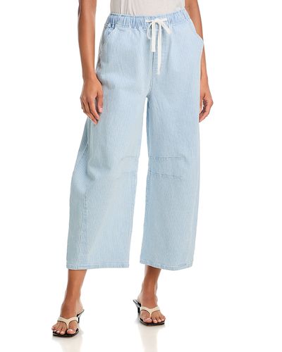 Aqua Aqua Railroad Striped Barrel Leg Pants