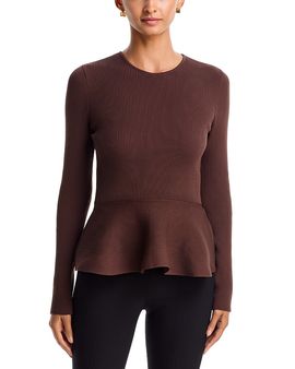 Aqua Aqua Ribbed Peplum Hem Top