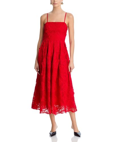 Aqua Aqua Rose Lace Midi Dress
