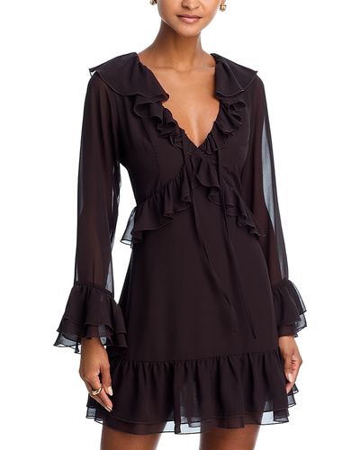 Aqua Aqua Ruffle Long Sleeve Mini Dress