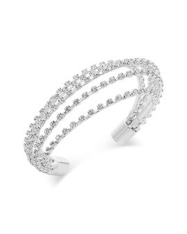 Aqua Aqua Salvo Rhinestone Multi Row Cuff Bracelet