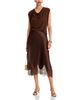 Aqua Aqua Satin Lace Trim Midi Skirt - 2