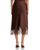 Aqua Aqua Satin Lace Trim Midi Skirt - 3