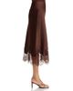 Aqua Aqua Satin Lace Trim Midi Skirt - 4