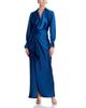 Aqua Aqua Satin Long Sleeve Maxi Gown - 1