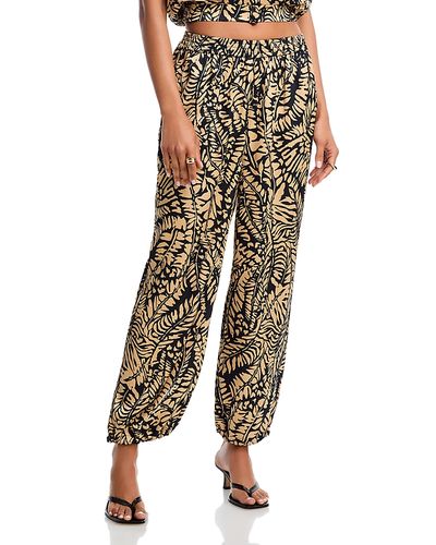 Aqua Aqua Satin Palm Leaf Jogger Pants