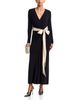 Aqua Aqua Satin Sash Ruched Maxi Dress - 2